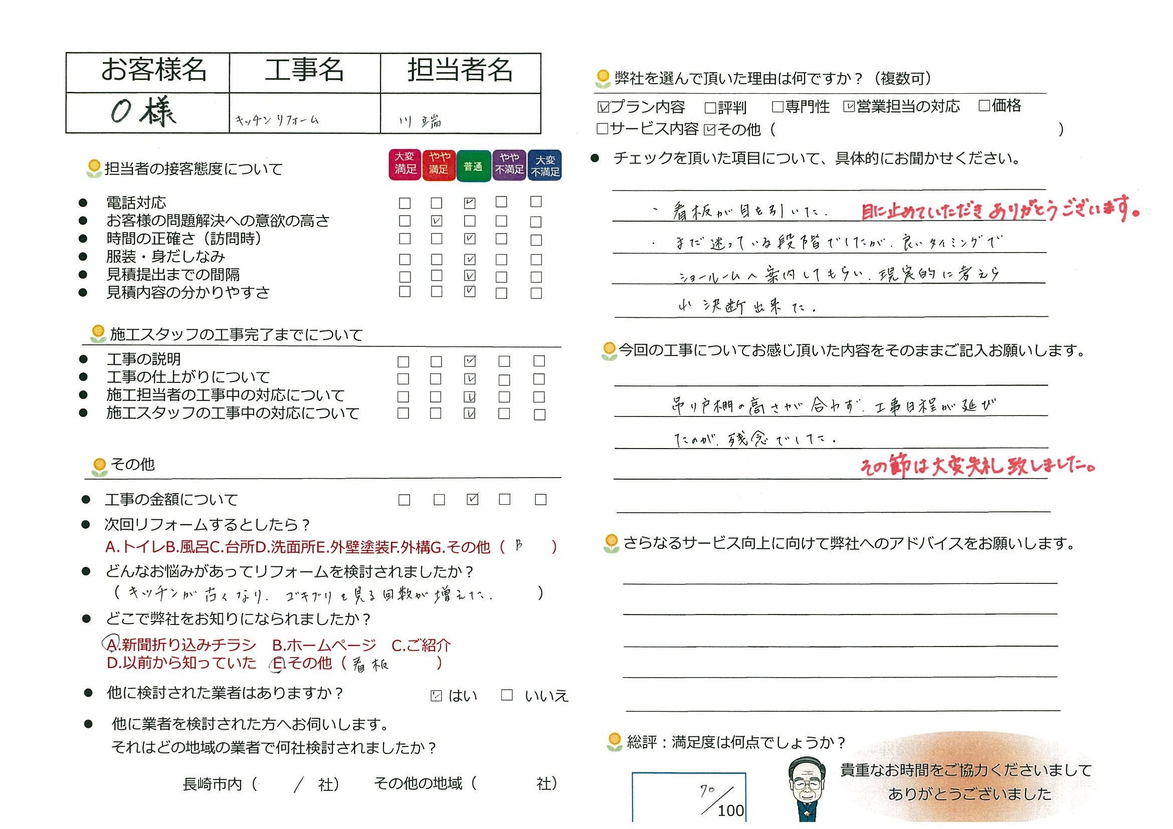時津町　O様邸　キッチンリフォーム
