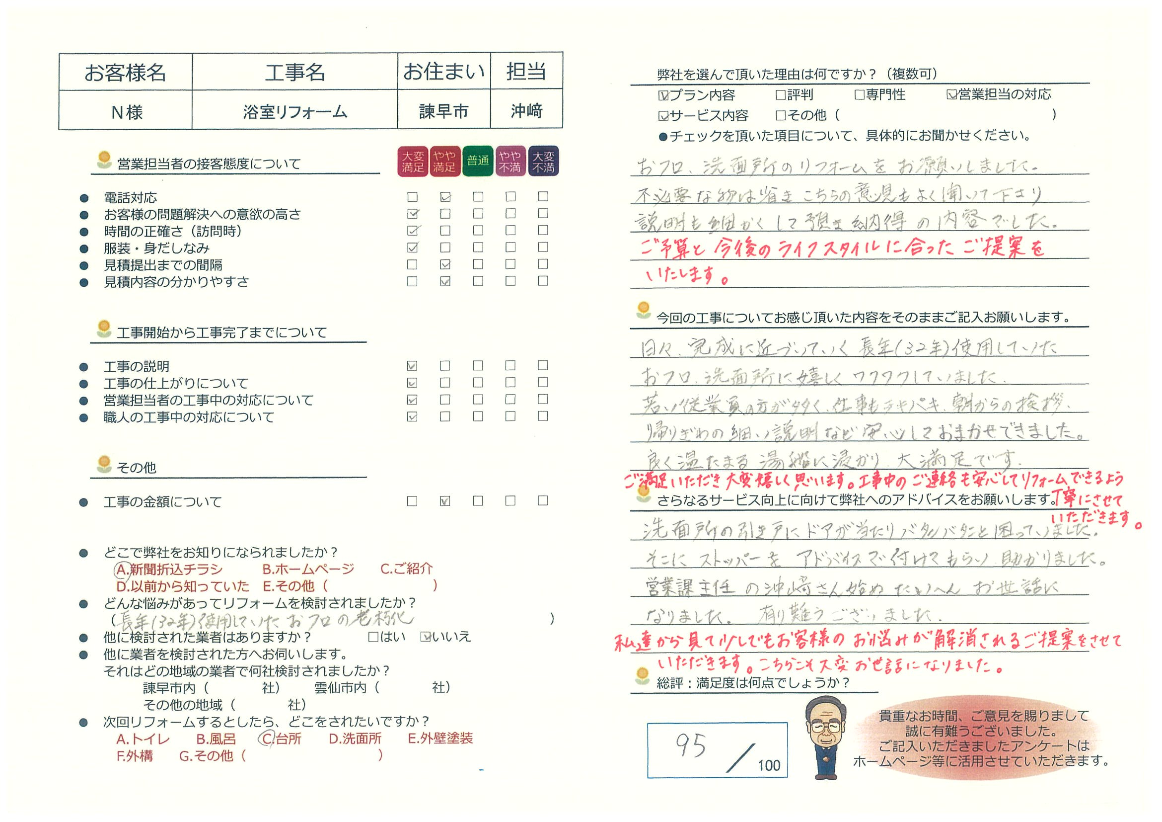 諫早市　Ｎ様邸　浴室リフォーム