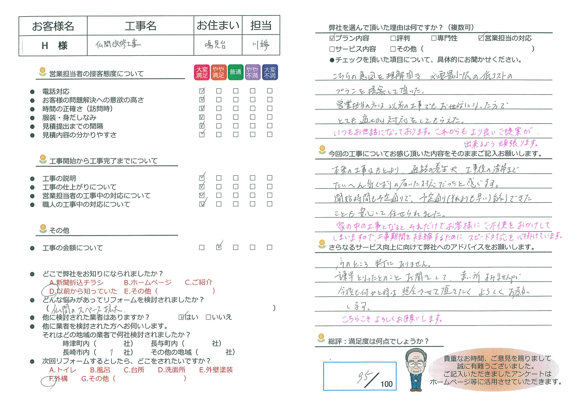 鳴見台　H様邸　仏間改修工事