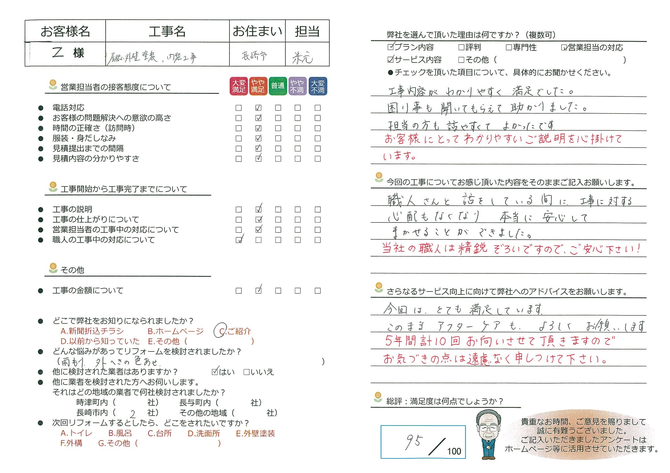 長崎市　Z様邸　屋根・外壁塗装、内装工事