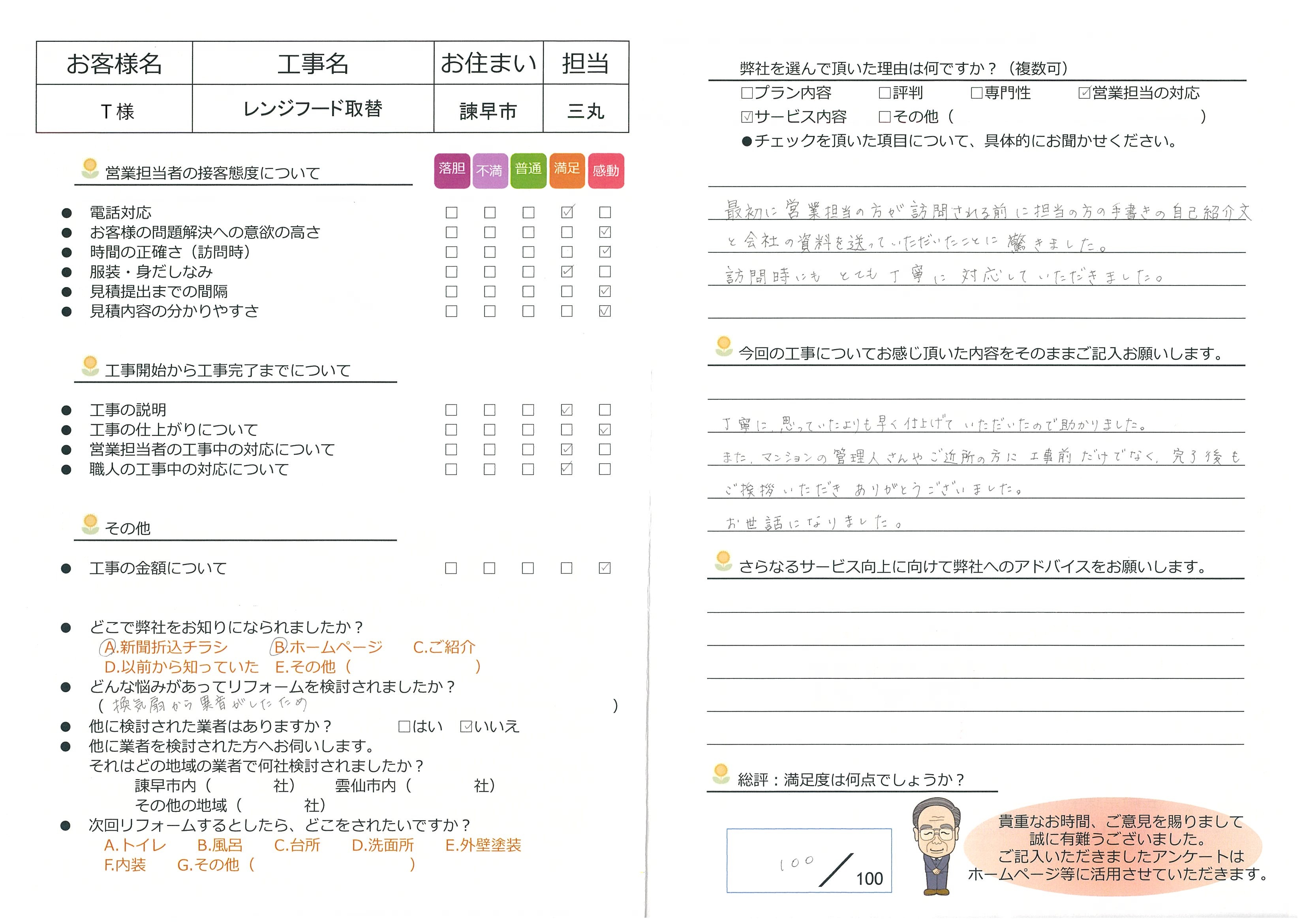 諫早市　Ｔ様邸　レンジフード・トイレ換気扇取替