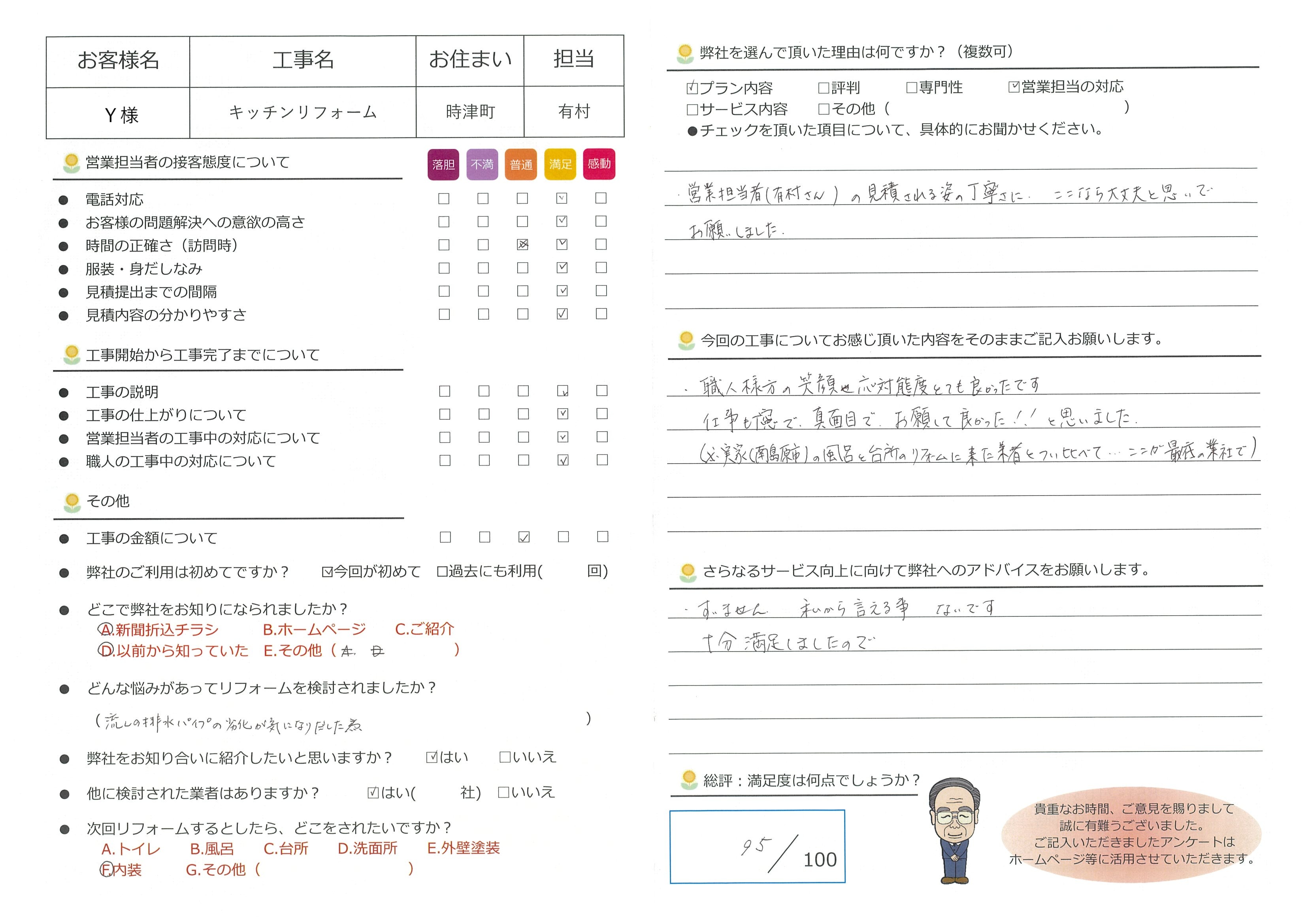時津町 Y様邸 キッチンリフォーム