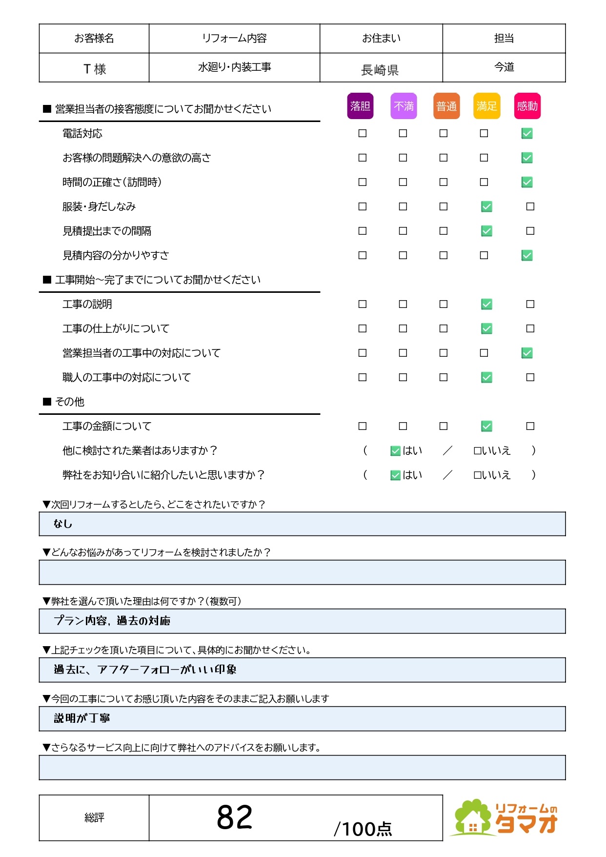 長崎県　Ｔ様邸　水廻り・内装工事