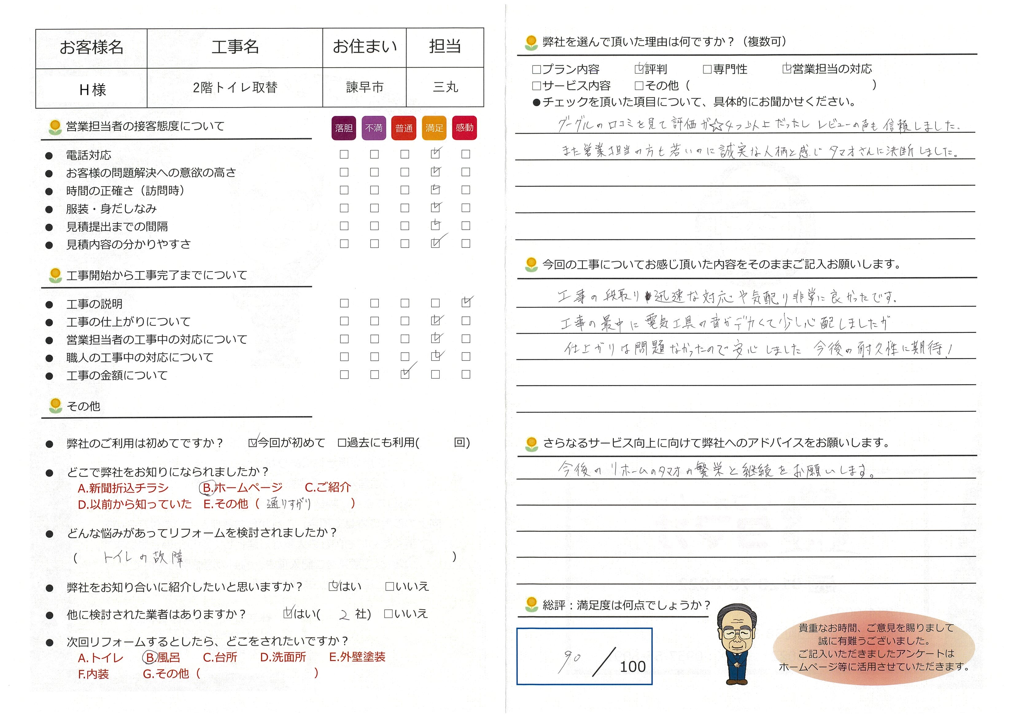 諫早市　Ｈ様邸　トイレリフォーム