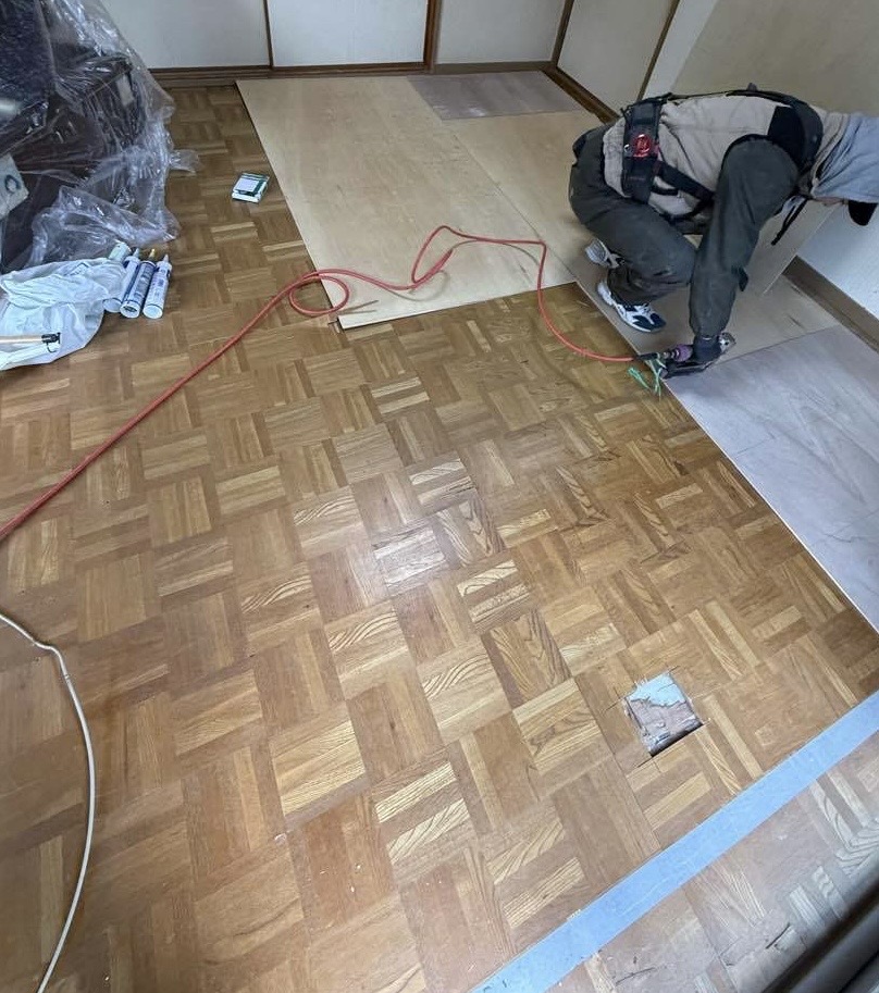 床上張り工事！