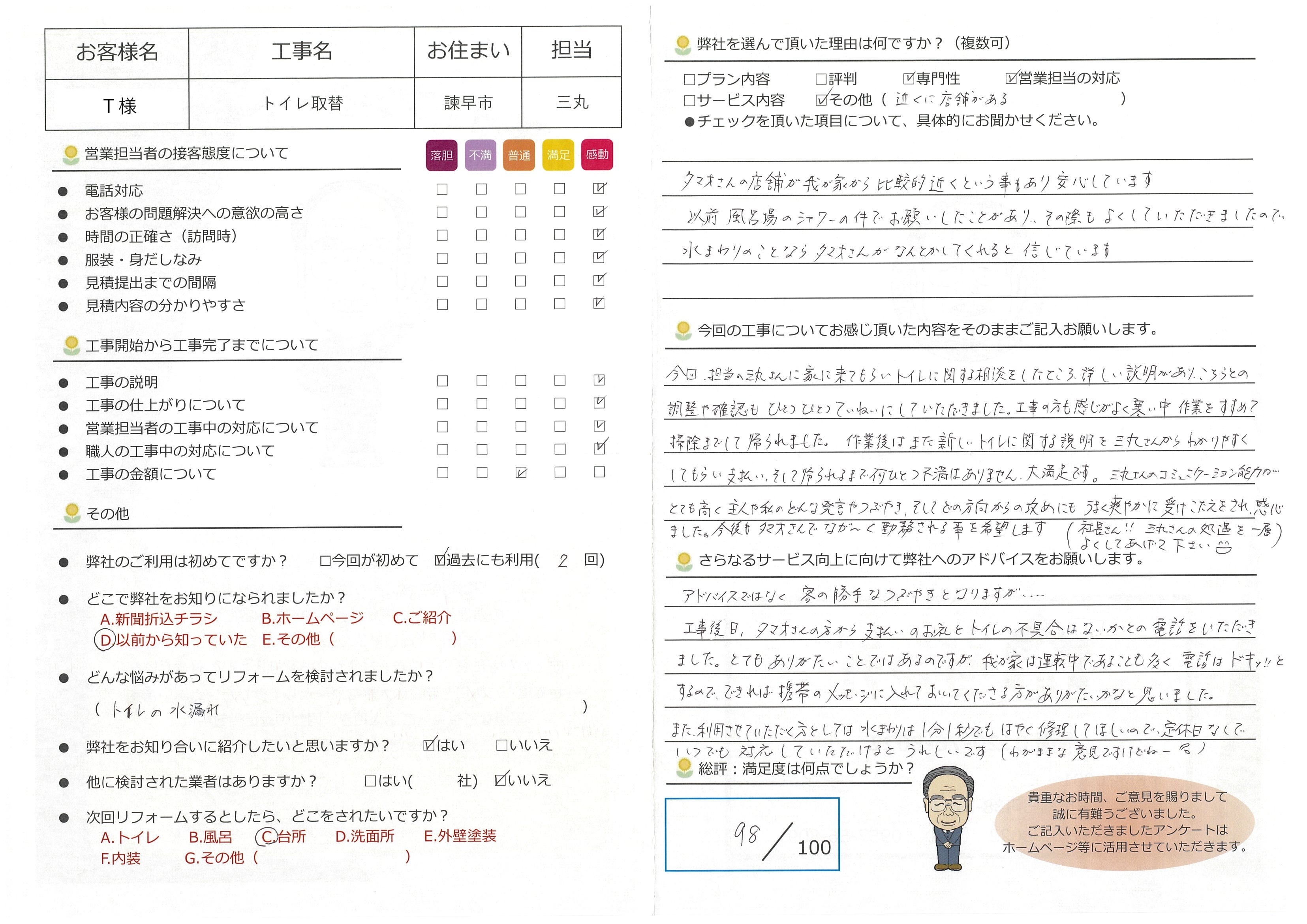 諫早市　Ｔ様邸　トイレリフォーム