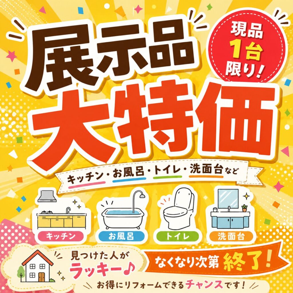 ​【展示品大特価紹介】LIXIL・ピアラを特別価格でご案内中｜時津町のショールーム